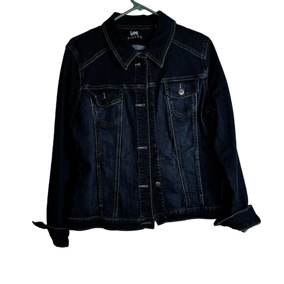 Lee Jackets & Blazers - Lee Riders Denim Jacket Dark Wash Long Sleeve Western Size Large Cotton Blend